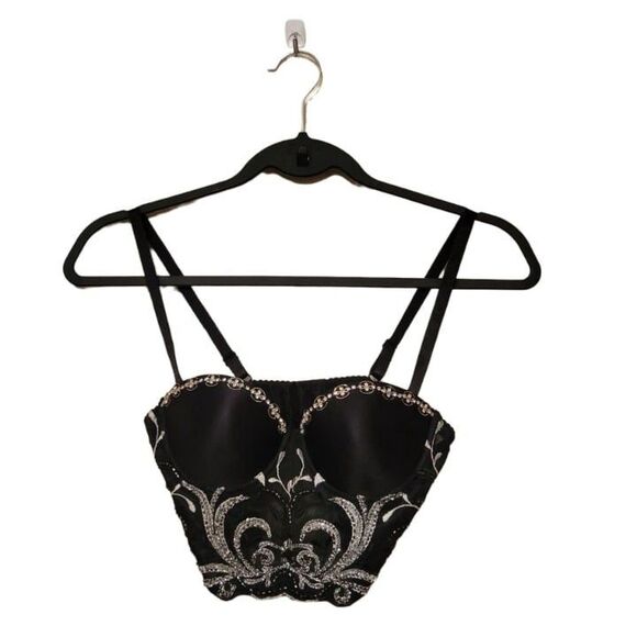 Marciano Womens Bustier Black S EmbellishedPadded Underwire Bustier Sexy New